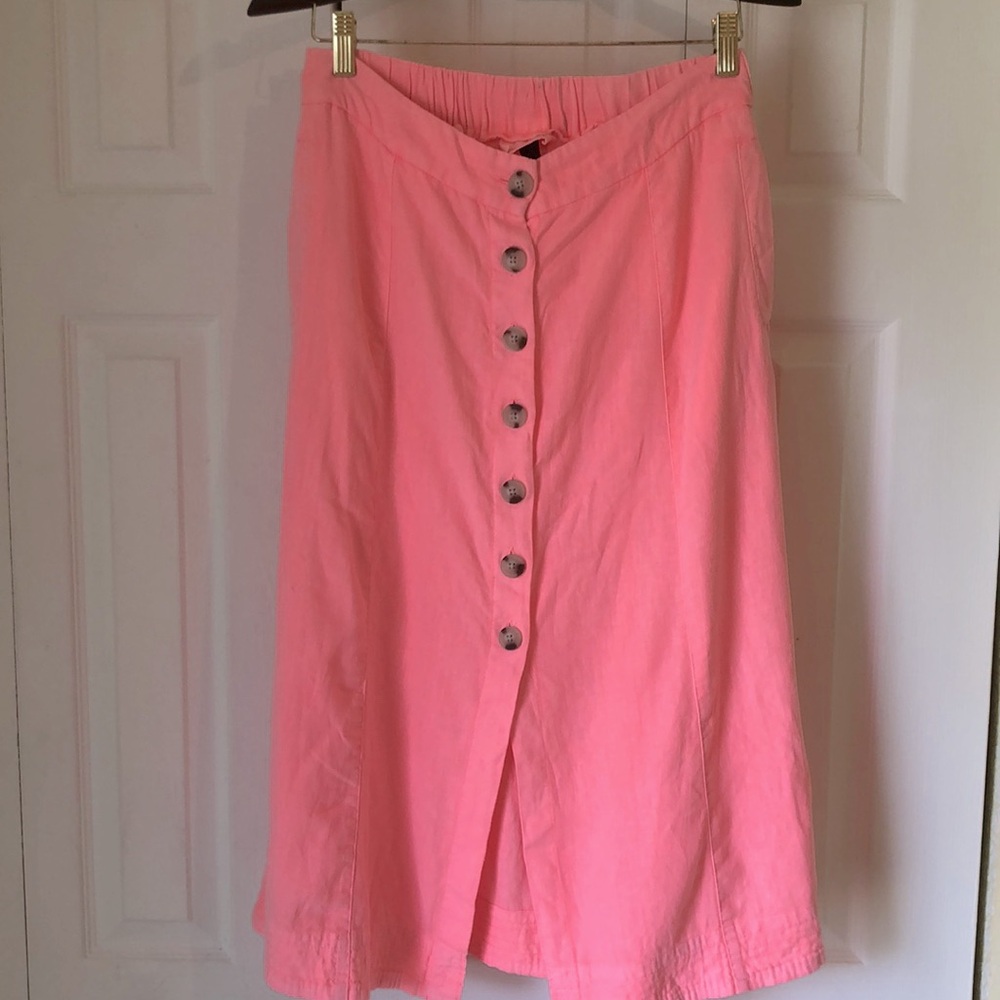 Universal Thread Neon Washed Orange Midi Skirt Size Medium